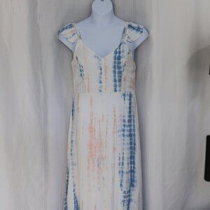 Japna Tie Dye Multicolor Pink and Blue Maxi Dress Size Large